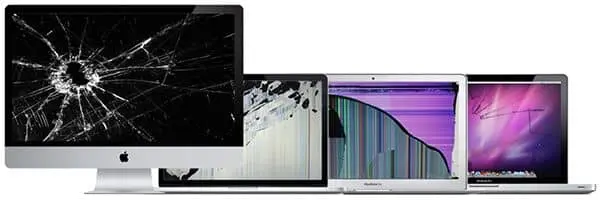 Técnico reparando una pantalla de iMac